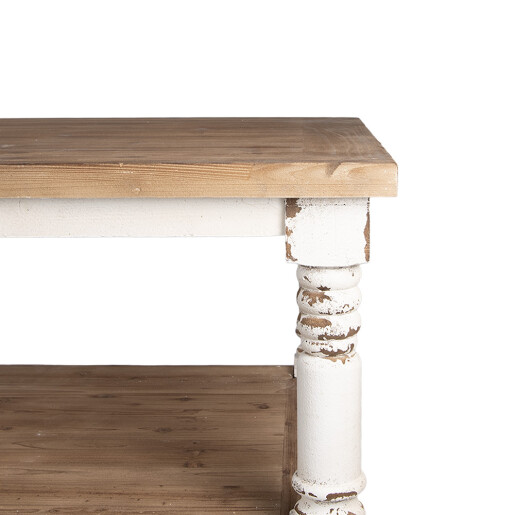 Masa dining lemn masiv alb maro vintage 180x100x85 cm