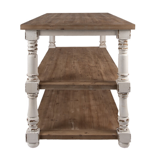Masa dining lemn masiv alb maro vintage 180x100x85 cm
