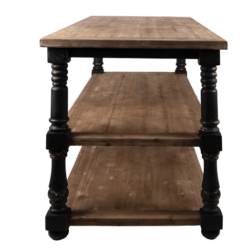 Masa dining lemn masiv negru maro vintage 180x100x85 cm