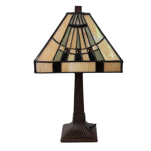 Veioza Tiffany sticla polirasina 23x23x38 cm, E14
