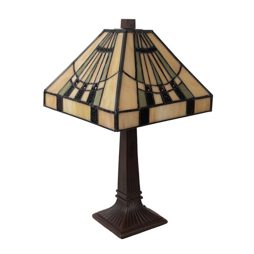 Veioza Tiffany sticla polirasina 23x23x38 cm, E14