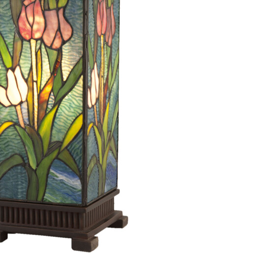 Veioza decorativa sticla polirasina Tiffany 17x17x58 cm