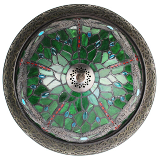 Lustra sticla polirasina libelula Tiffany 38x20 cm