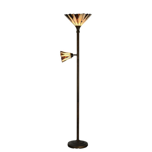 Lampadar metal sticla multicolora Tiffany 38x178 cm 