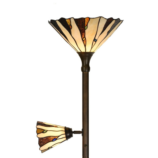 Lampadar metal sticla multicolora Tiffany 38x178 cm 