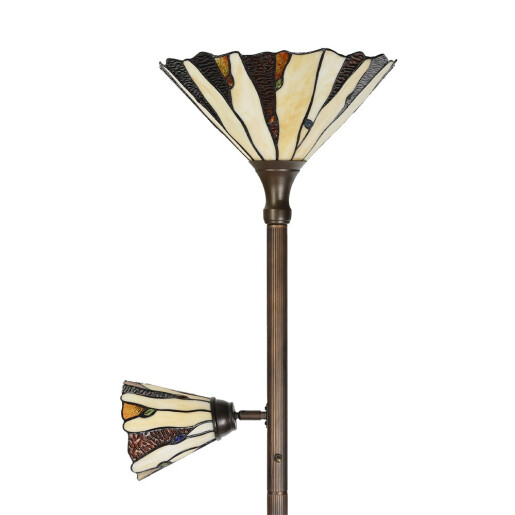 Lampadar metal sticla multicolora Tiffany 38x178 cm 