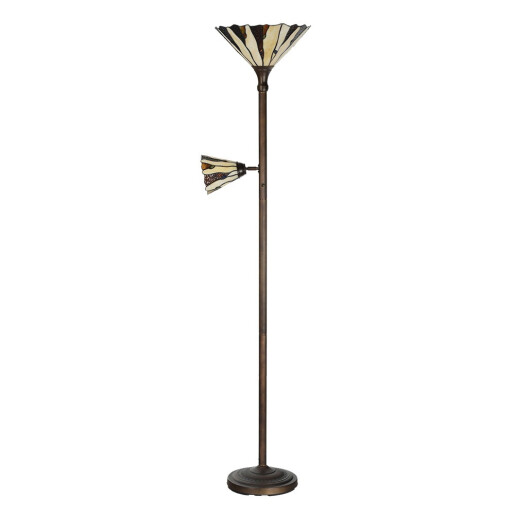 Lampadar metal sticla multicolora Tiffany 38x178 cm 