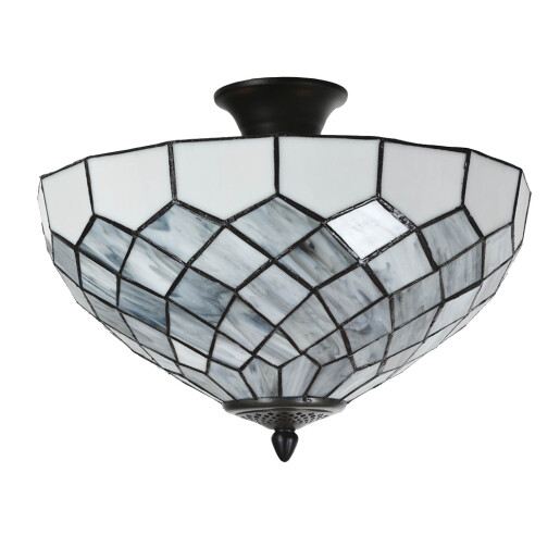 Plafoniera Tiffany metal sticla 41x24 cm
