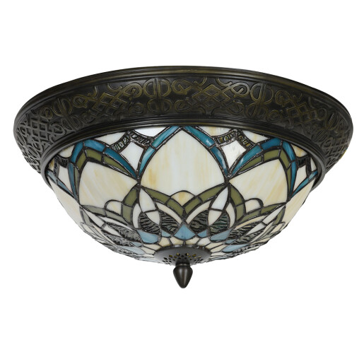 Plafoniera Tiffany polirasina sticla 37x19 cm