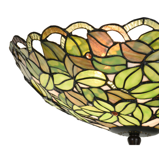 Plafoniera Tiffany metal sticla maro verde 41x24 cm