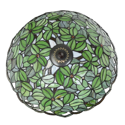 Plafoniera Tiffany metal sticla maro verde 41x24 cm