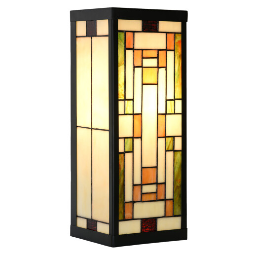 Aplica Tiffany sticla metal multicolora 14x16x40 cm E27
