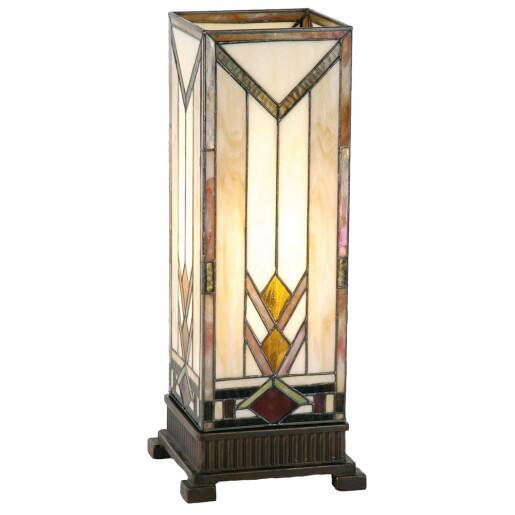 Veioza Tiffany metal polirasina 18x18x45 cm