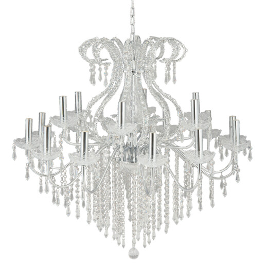 Candelabru metal argintiu sticla transparenta 85x71 cm