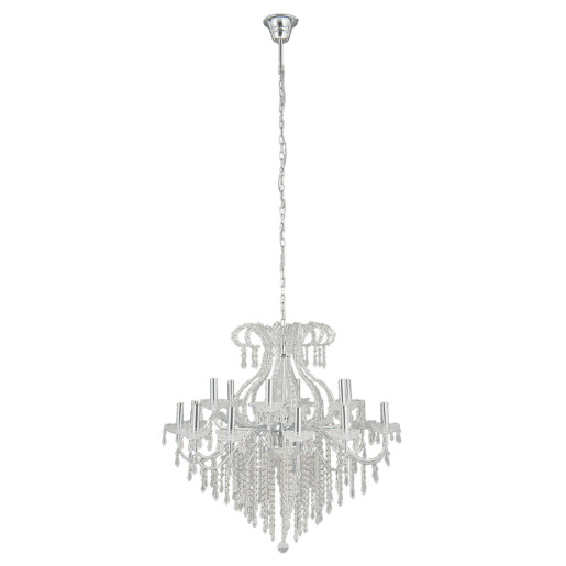 Candelabru metal argintiu sticla transparenta 85x71 cm