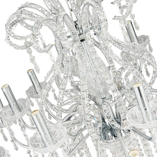 Candelabru metal argintiu sticla transparenta 85x71 cm