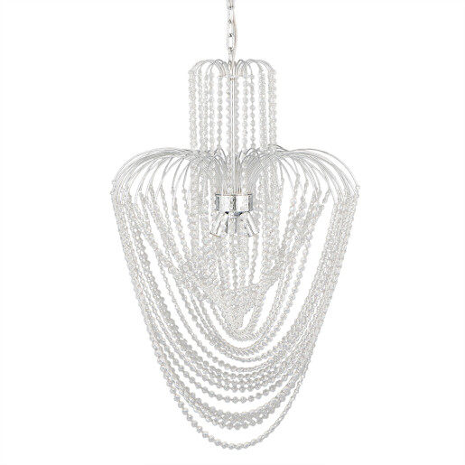 Candelabru metal argintiu sticla transparenta 58x100 cm 