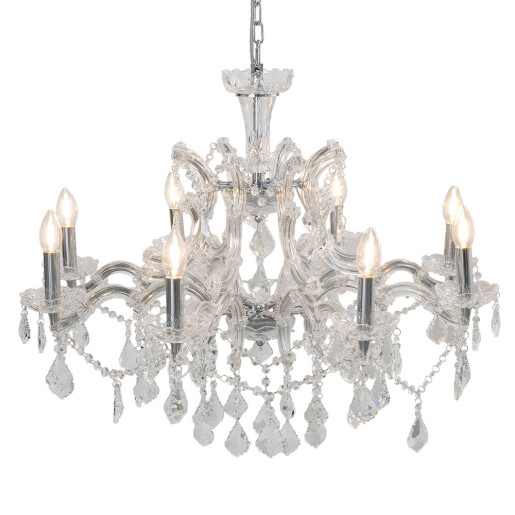 Candelabru sticla transparenta metal argintiu Ø 80x60 cm E14