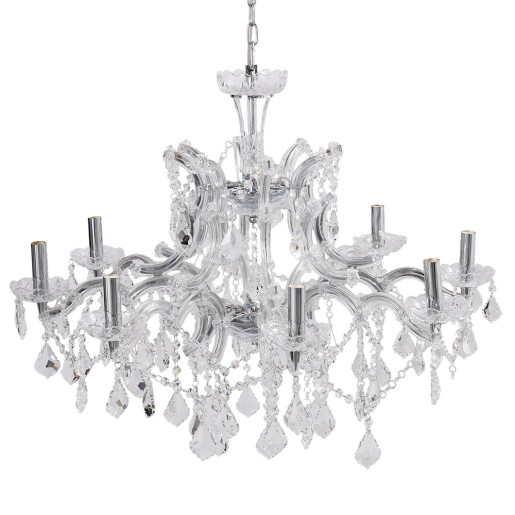 Candelabru sticla transparenta metal argintiu Ø 80x60 cm E14