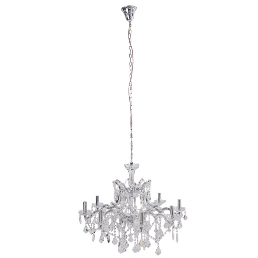 Candelabru sticla transparenta metal argintiu Ø 80x60 cm E14