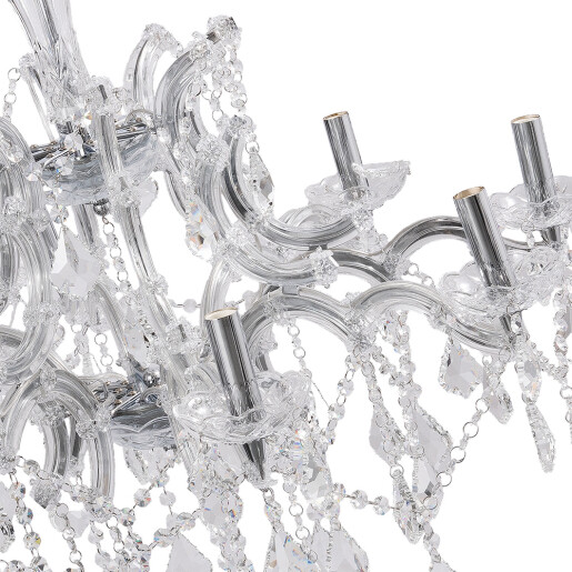 Candelabru sticla transparenta metal argintiu Ø 80x60 cm E14