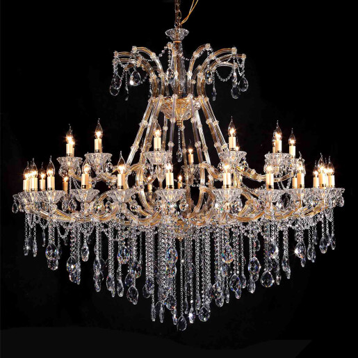 Candelabru sticla transparenta, fier auriu Ø 165x150 cm