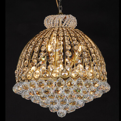 Lustra metal aurie sticla transparenta 48x55/180 cm