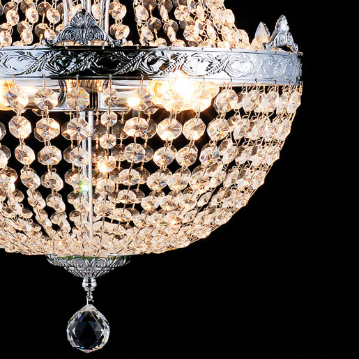 Candelabru metal argintiu sticla transparenta 40x70/184 cm
