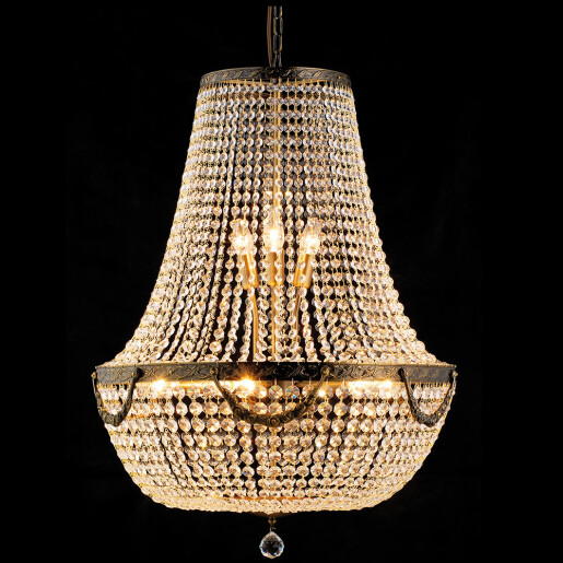 Candelabru sticla transparenta, fier maro Ø 60x85/200 cm E14/max 12x40W