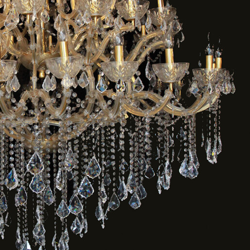 Candelabru metal auriu sticla transparenta 170x200/270 cm