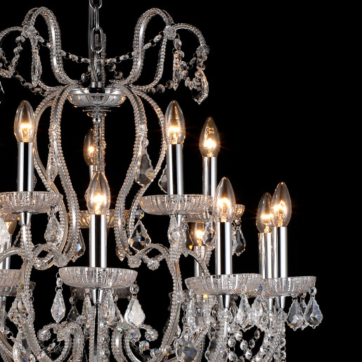 Candelabru metal argintiu sticla transparenta 71x80 cm