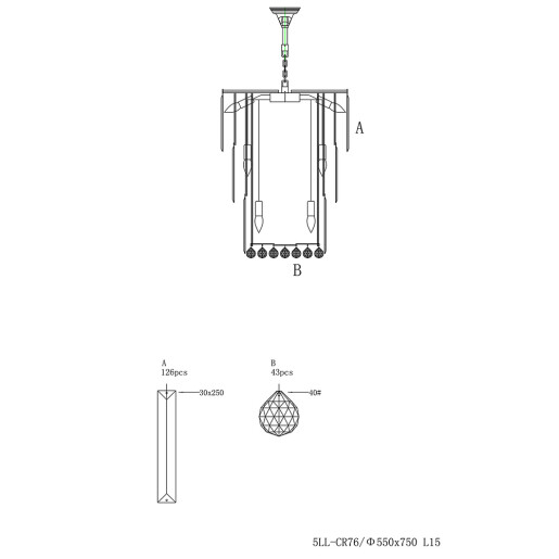 Candelabru metal argintiu sticla transparenta 55x75 cm