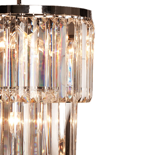 Candelabru sticla transparenta, fier argintiu  Ø 47x74 cm E14/max 11x40W