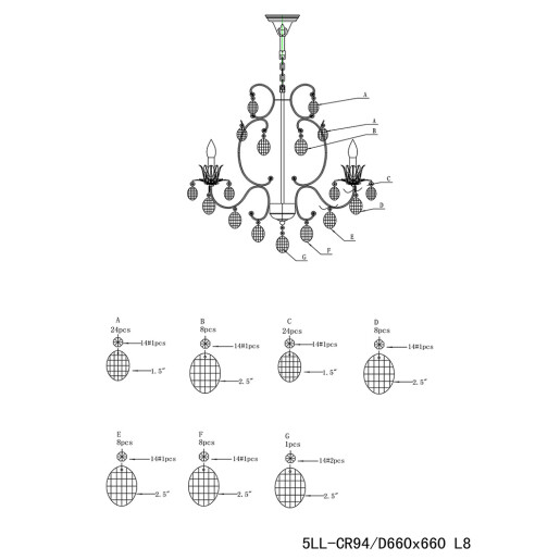 Candelabru metal alb sticla transparenta 70x70 cm