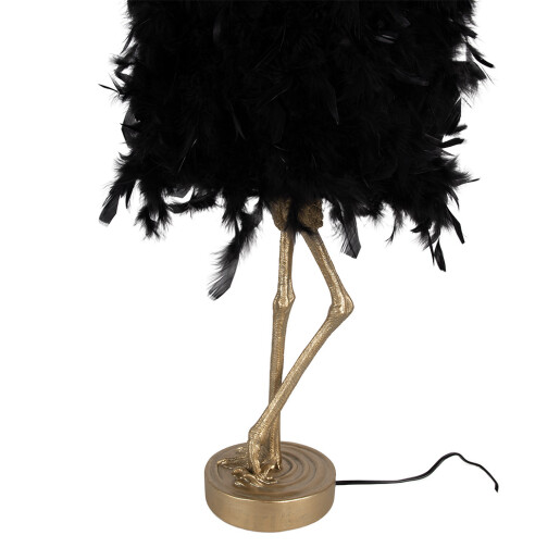 Veioza Strut polirasina aurie pene negre 30x30x69 cm