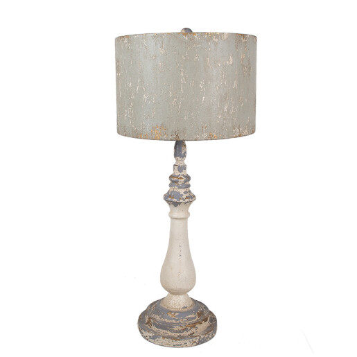 Veioza fier bej gri vintage 33x75 cm E27