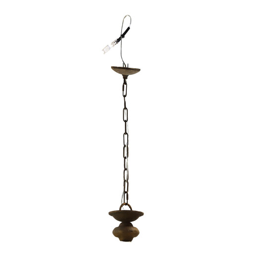 Lustra fier lemn bej verde antichizat 39x39x83 cm 