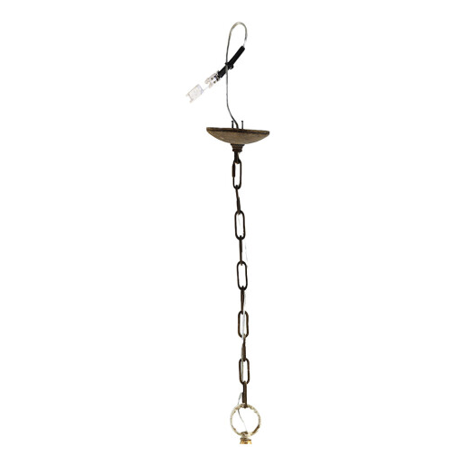 Lustra fier maro lemn auriu 41x41x75 cm