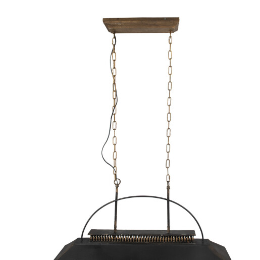 Lustra fier negru lemn maro 99x30x70 cm