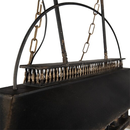 Lustra fier negru lemn maro 99x30x70 cm