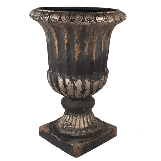 Ghiveci flori ceramica neagra maro 49x72 cm