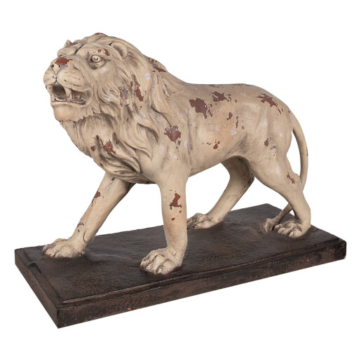 Figurina Leu ceramica bej maro 55x23x40 cm