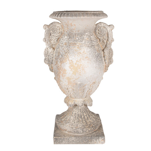 Ghiveci flori ceramica bej 34x26x60 cm