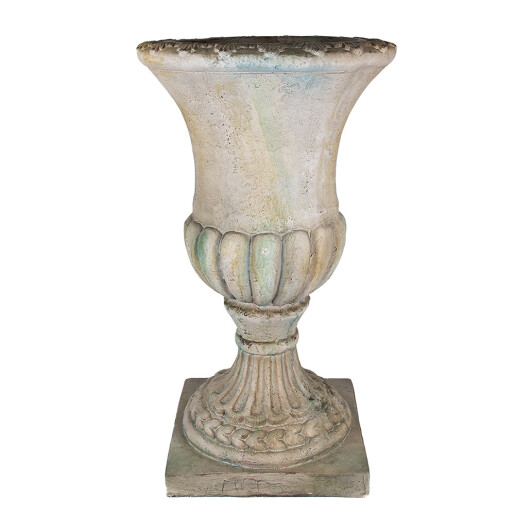 Ghiveci flori ceramica verde bej 44x44x75 cm