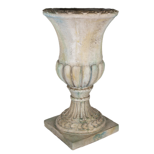 Ghiveci flori ceramica verde bej 44x44x75 cm