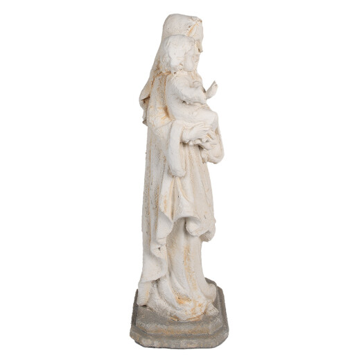 Figurina Fecioara Maria si Pruncul Isus ceramica bej 22x17x55 cm