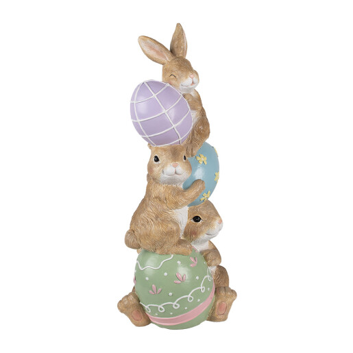 Figurina Iepurasi Paste ceramica multicolora 31x25x72 cm