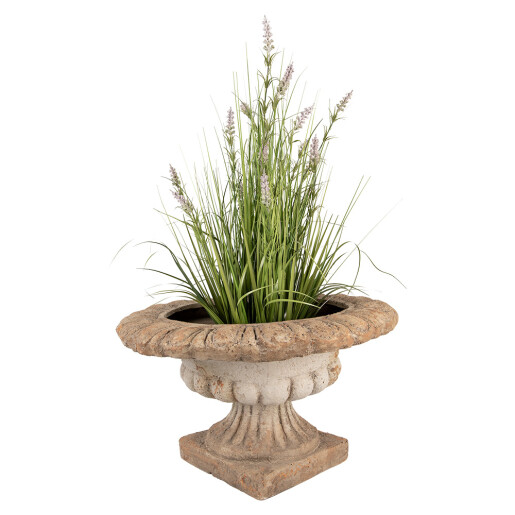 Ghiveci flori ceramica bej maro 35x35x92 cm