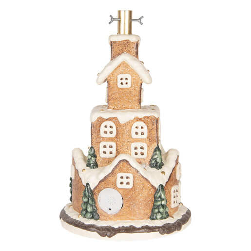 Suport brad Craciun ceramica multicolora Casuta Turta Dulce Ø 35x57 cm