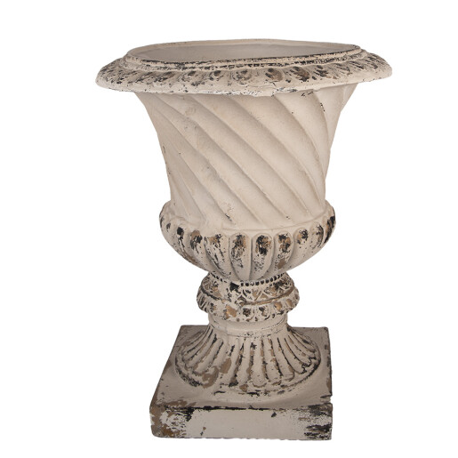 Ghiveci flori ceramica bej maro 44x44x58 cm